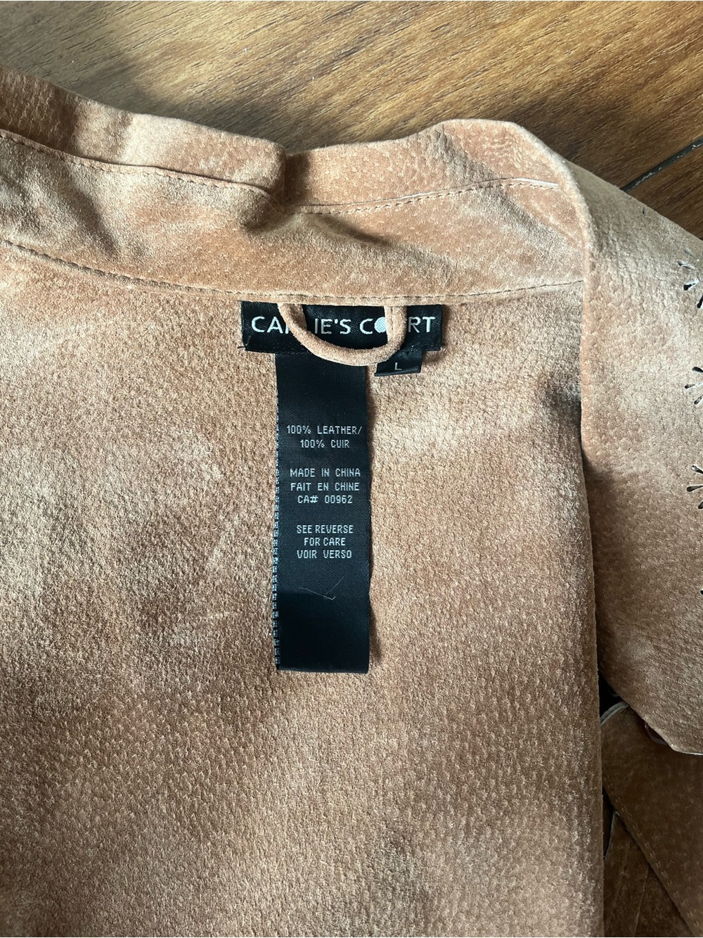 Suede Button-Front Brown Jacket - Picture 4 of 4